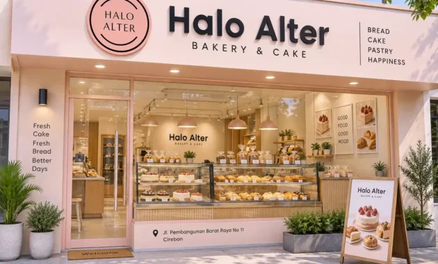 oko kue dan roti Halo Alter Cirebon dengan konsep bakery modern
